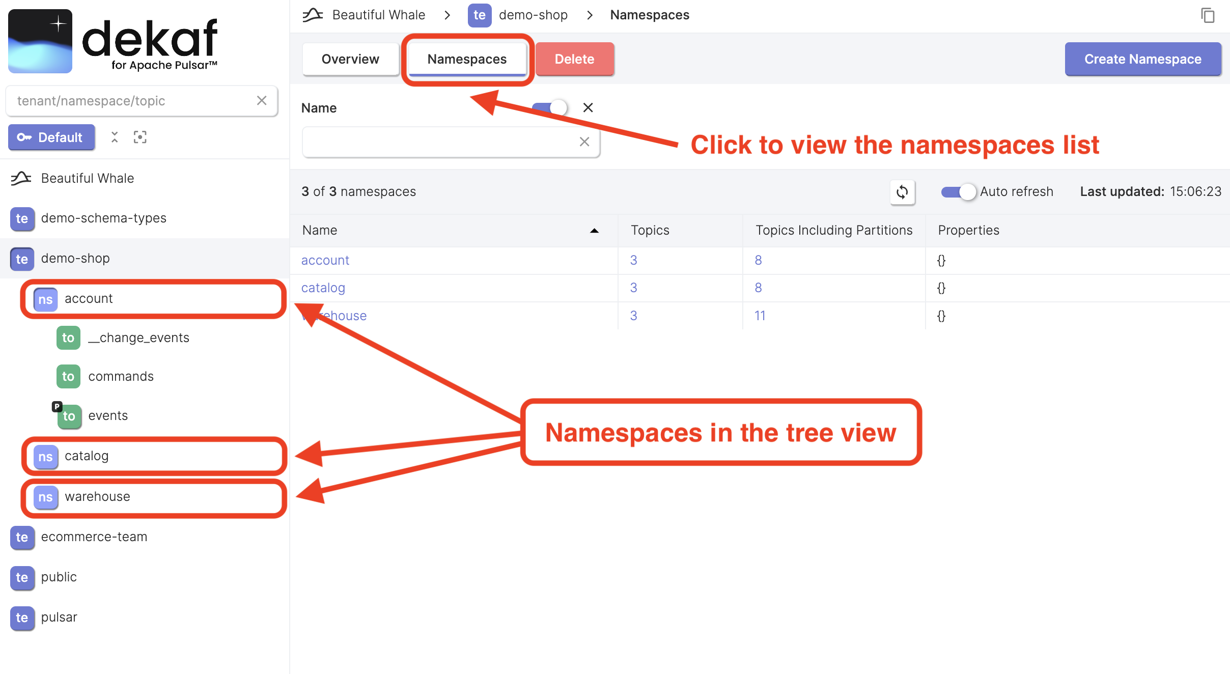 apache pulsar tenant namespaces